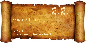 Rupp Rita névjegykártya