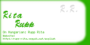 rita rupp business card